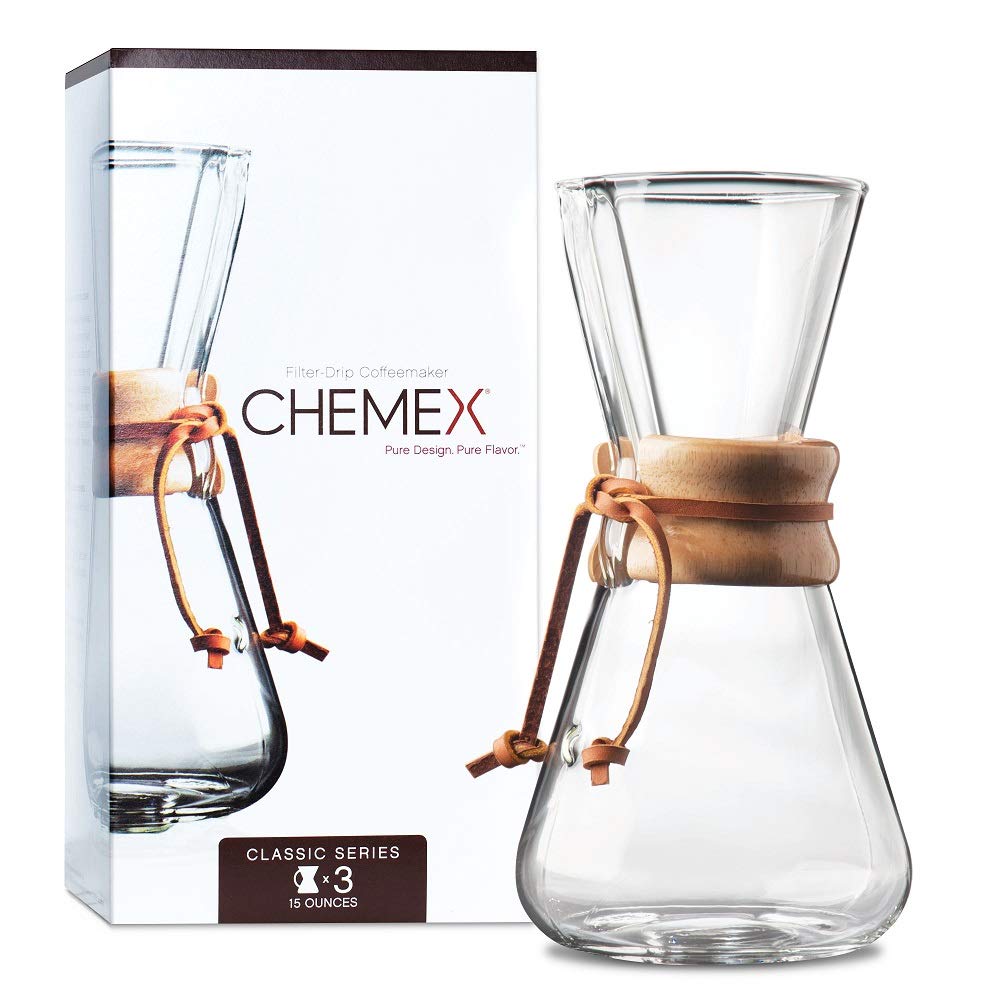 Chemex Pour-Over Glass Coffeemaker - Classic Series - 3-Cup - Exclusive Packaging