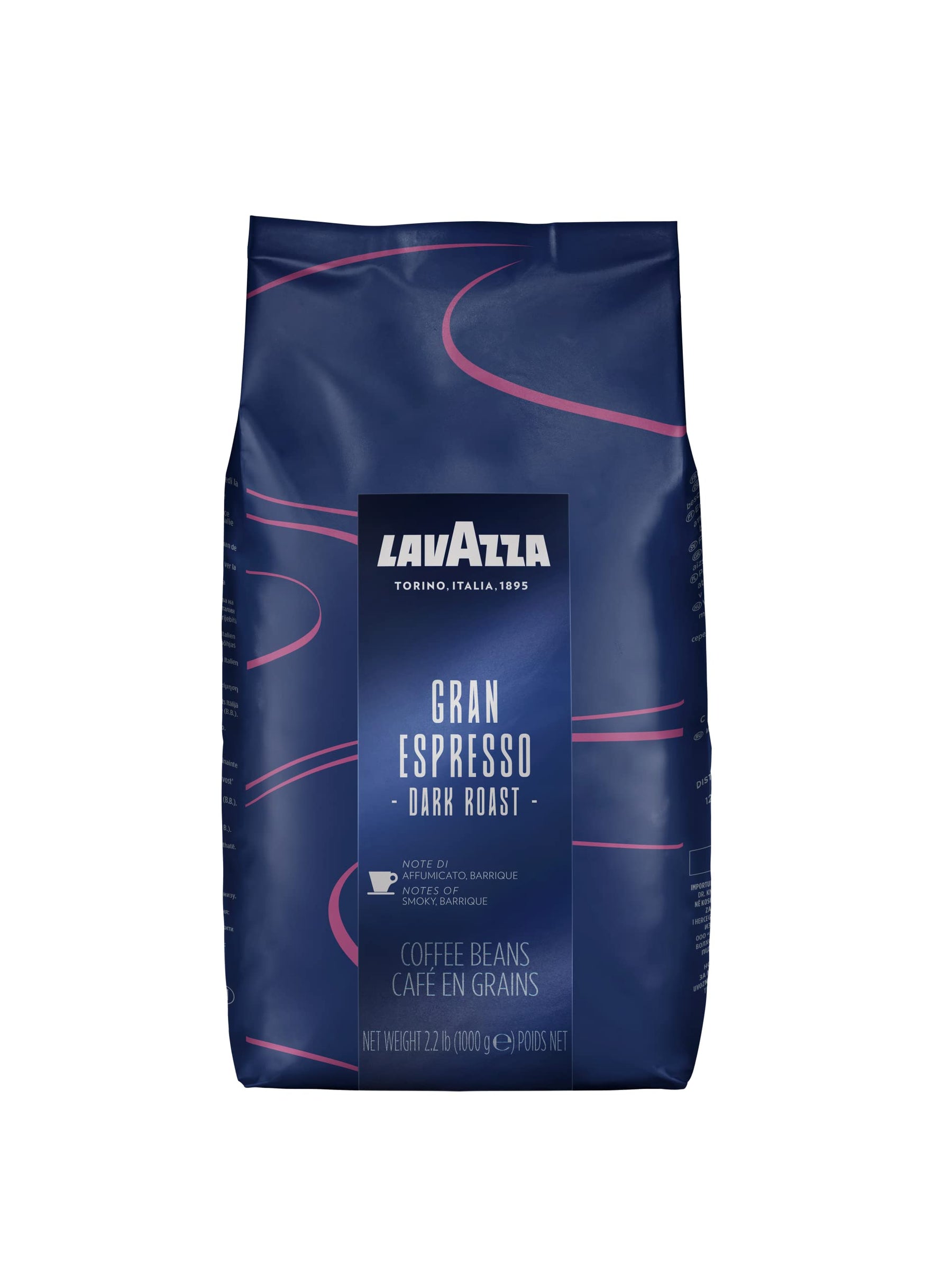 Lavazza Gran Espresso Kaffeemischung aus ganzen Bohnen, mittlere Espressoröstung, 1 kg Beutel (1 Stück), ausgewogener und reichhaltiger Geschmack mit Kakaonoten