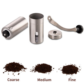 PARACITY Manual Coffee Bean Grinder Stainless Steel Hand Mill Ceramic Burr for Aeropress, Drip Coffee, Espresso, French Press, Turkish Brew, for gift