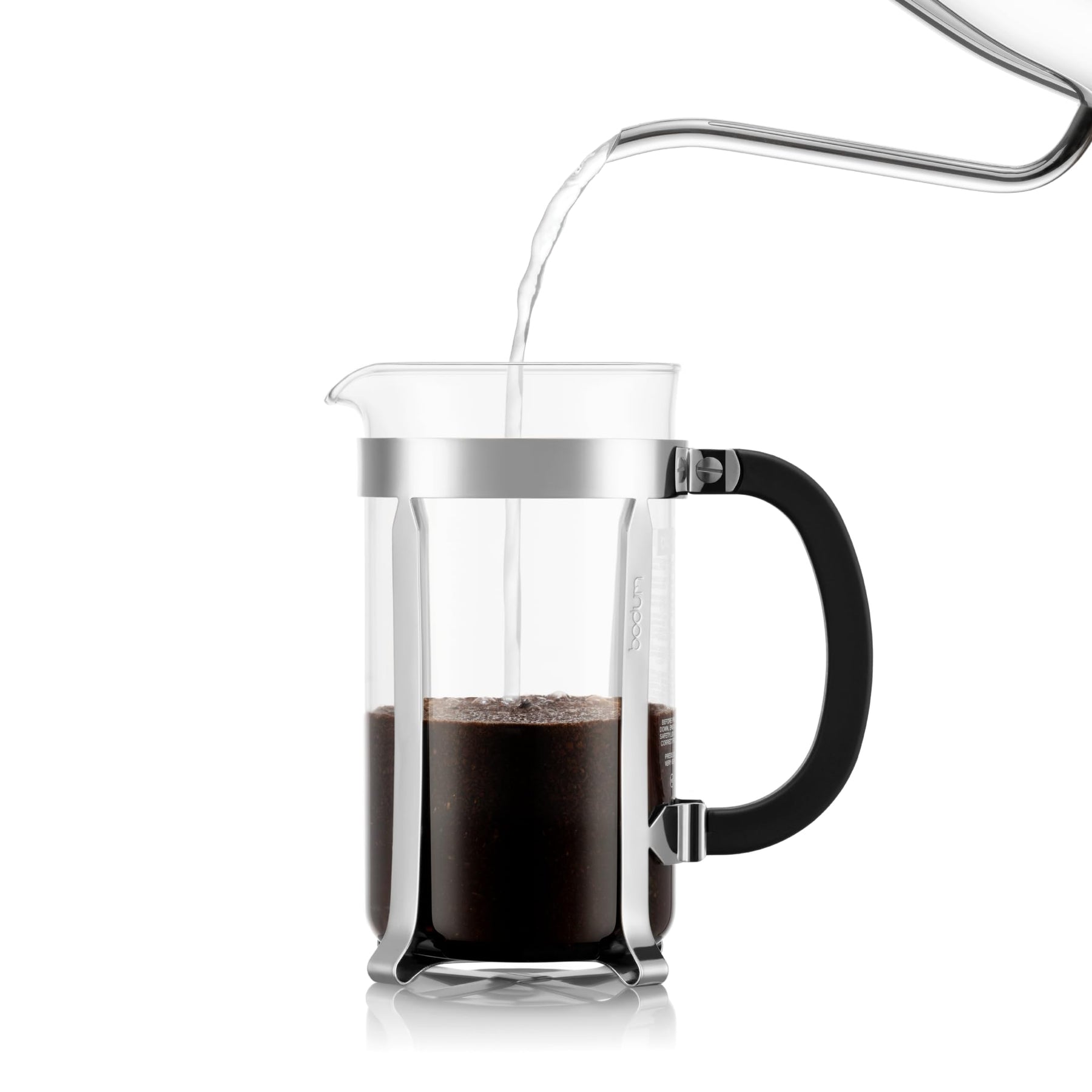 Bodum 34oz Chambord French Press Coffee Maker, High-Heat Borosilicate Glass, Polished Stainless Steel – Made in Portugal