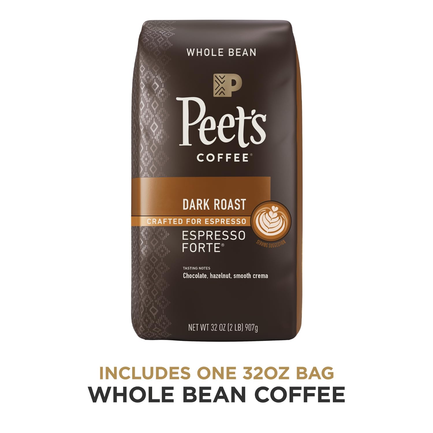 Peet's Coffee, dunkel gerösteter Kaffee aus ganzen Bohnen – Espresso Forte, 32-Unzen-Beutel