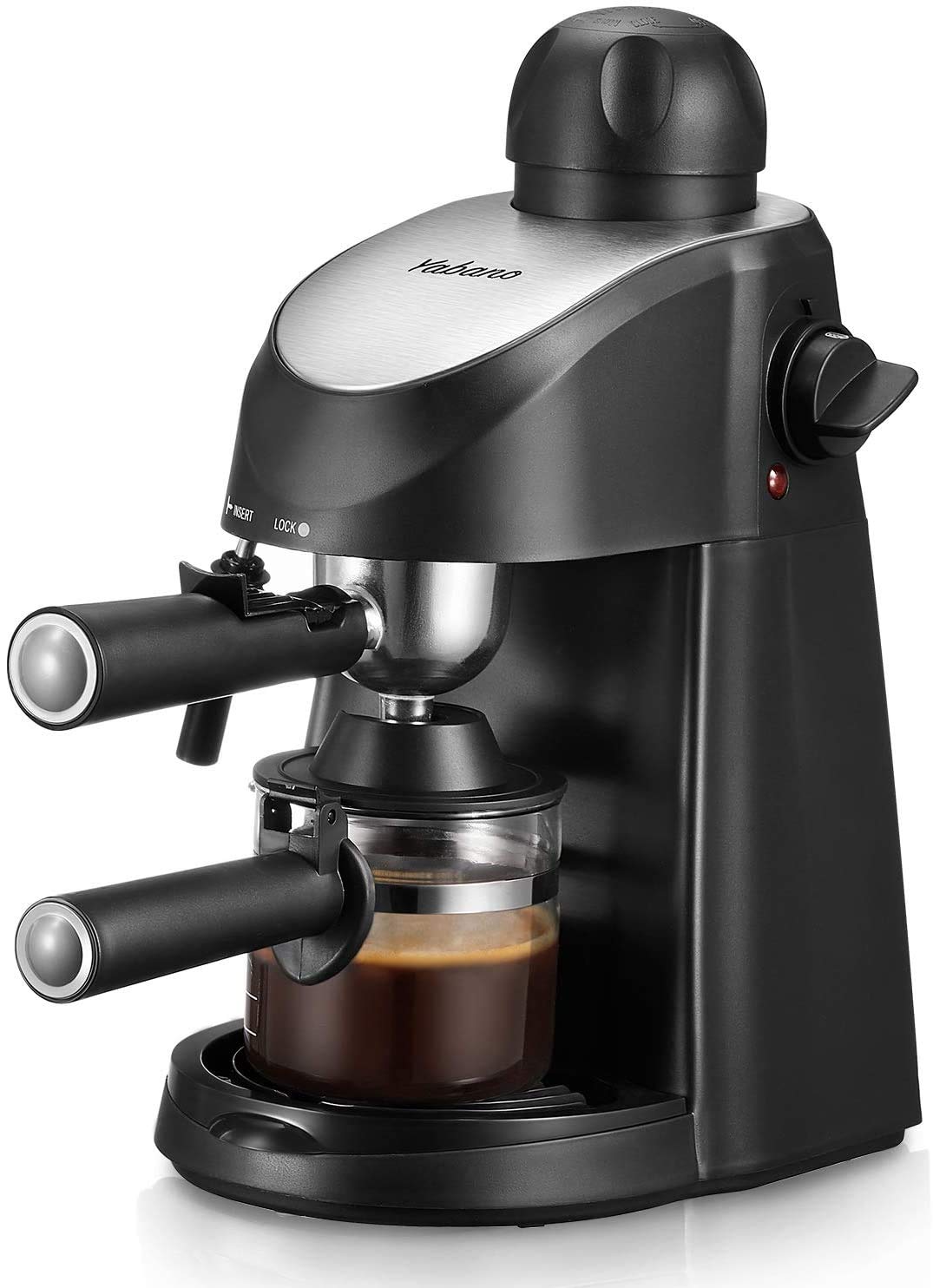 Yabano Espressomaschine, 3,5 Bar Espressomaschine, Espresso- und Cappuccinomaschine mit Milchaufschäumer, Espressokocher mit Dampfgarer