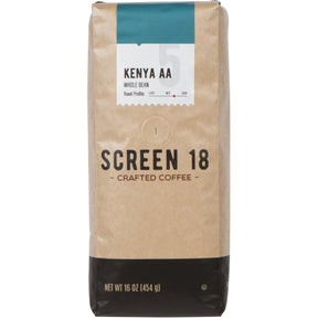 Screen 18 Specialty Grade Premium Kenya AA Coffee Beans, Single Origin, Medium Dark Roast, Whole Beans, 1 LB