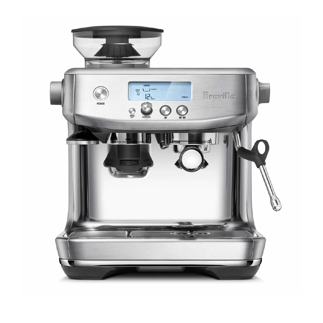 Breville the Barista Pro Espressomaschine mit Mahlwerk und Milchaufschäumer, Espressokocher mit sekundenschnellem Aufheizen, RM-BES878BSS, gebürsteter Edelstahl (zertifiziert wiederaufbereitet)