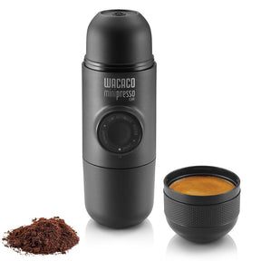 WACACO Minipresso GR、ポータブルエスプレッソマシン、互換性のある挽いたコーヒー、ハンドコーヒーメーカー、旅行用ガジェット、手動操作、キャンプに最適