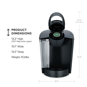 Keurig K-Classic Einzelportions-K-Cup-Pad-Kaffeemaschine, mit 3 Brühgrößen, abnehmbarem 48-oz-Tank, schwarz