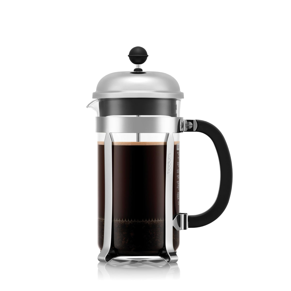 Bodum Chambord French Press Kaffeemaschine, 34 oz, hitzebeständiges Borosilikatglas, polierter Edelstahl – Hergestellt in Portugal