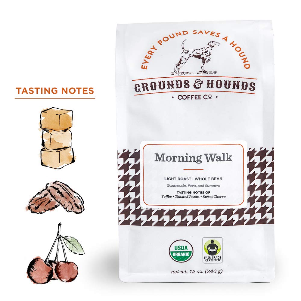 Grounds & Hounds Three Blend Starter Kit - Ground, 100% Organic Coffee Variety Pack, Bulk Ground Coffee, Includes Three 6oz Bags of Our Most Popular Blends