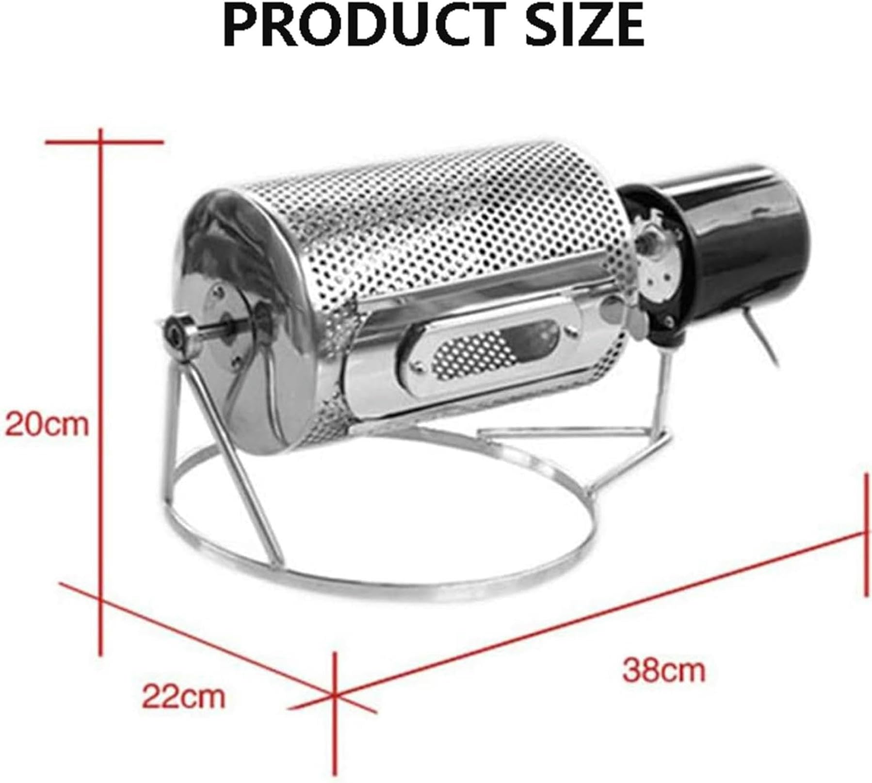 Wzglod Trommel-Kaffeebohnenröster, Kaffeeröstermaschine mit Edelstahlschale, automatische Geschwindigkeitsanpassung, Kaffeeröster-Roller-Bäcker, Verwendung von Backbohnen-Nussprodukten, kein Pulver