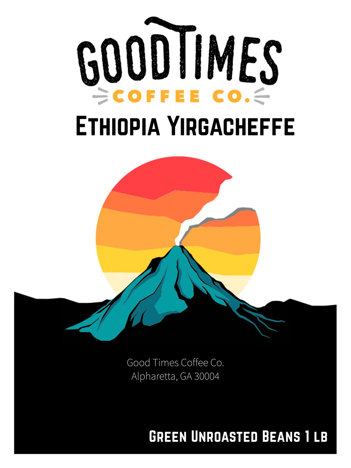 Good Times Coffee Company Green Unroasted Coffee Beans, Ethiopian Yirgacheffe (1 Pound)