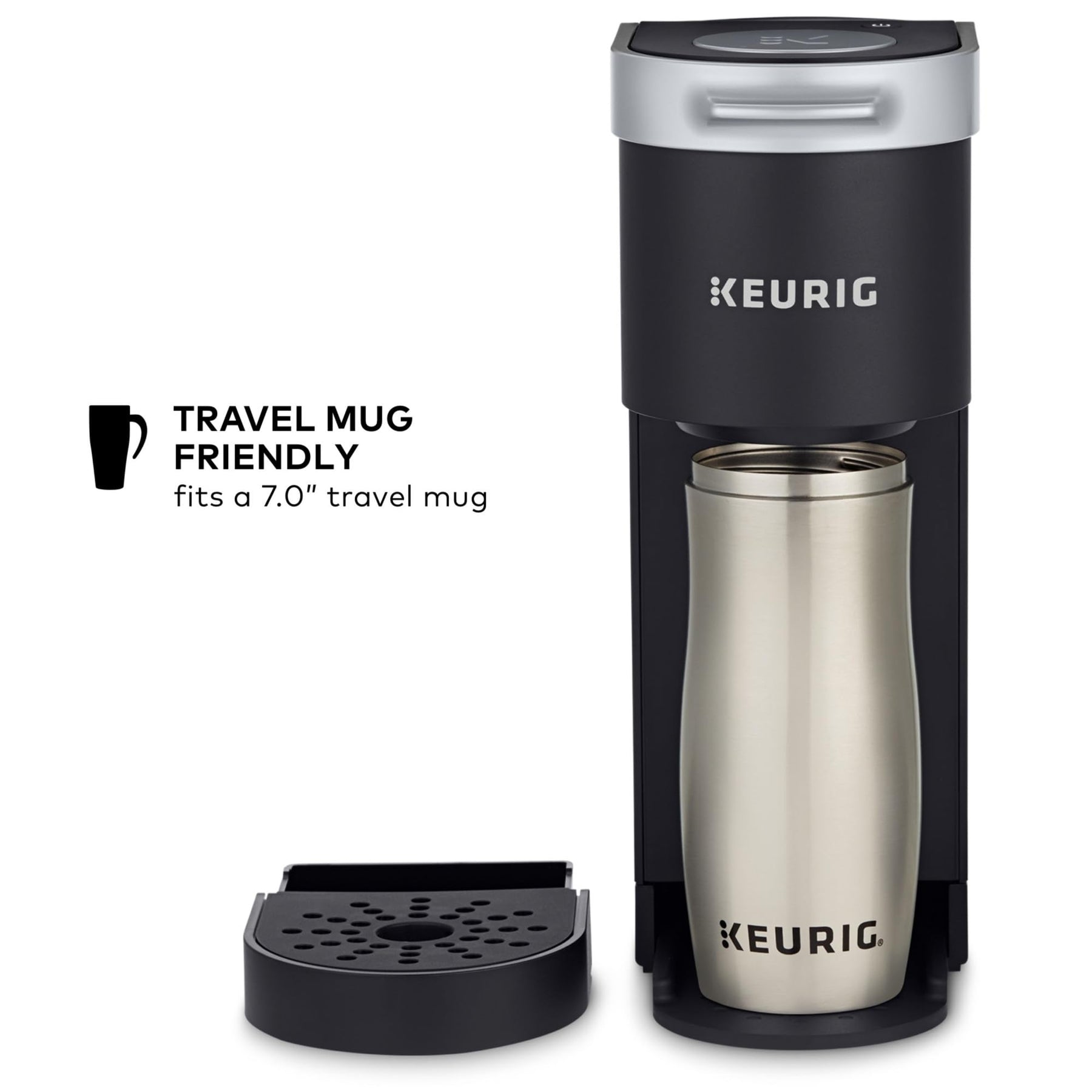 Keurig K-Mini シングルサーブ K-Cup ポッドコーヒーメーカー、6～12オンスの抽出サイズ、コード収納付き、狭いスペースに最適、ブラック