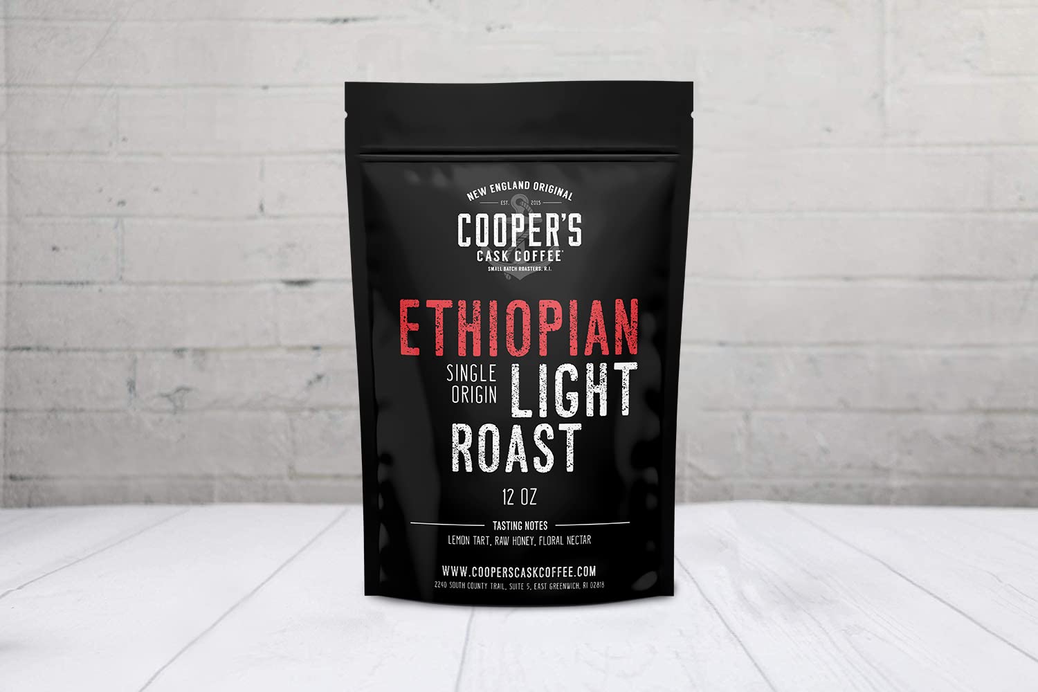 Ethiopian Bold Light Roast Coffee, Gourmet Single-Origin Coffee Beans from Ethiopia, Whole Bean, 12oz Bag