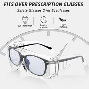 Salfboy 24 Pack Safety Glasses Over Eyeglasses with Anti-Fog and Scratch Resistant ANSI Z87.1 Eye Protection for Lab Goggles Nurses Workers Architect