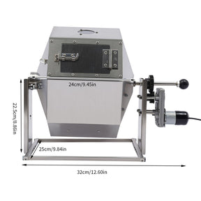 YUYFCC Kaffeebohnenröster, moderner 14,5-l-Kaffeeröster, Röstmaschine mit Gasbrenner-Trommel, Edelstahl-Kaffeebohnenröster für den privaten und gewerblichen Gebrauch, Silber