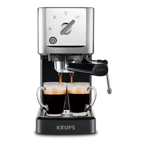 KRUPS XP344C51 Professionelle Kaffeemaschine Calvi Steam and Pump Kompakte Espressomaschine, 1 Liter, schwarz