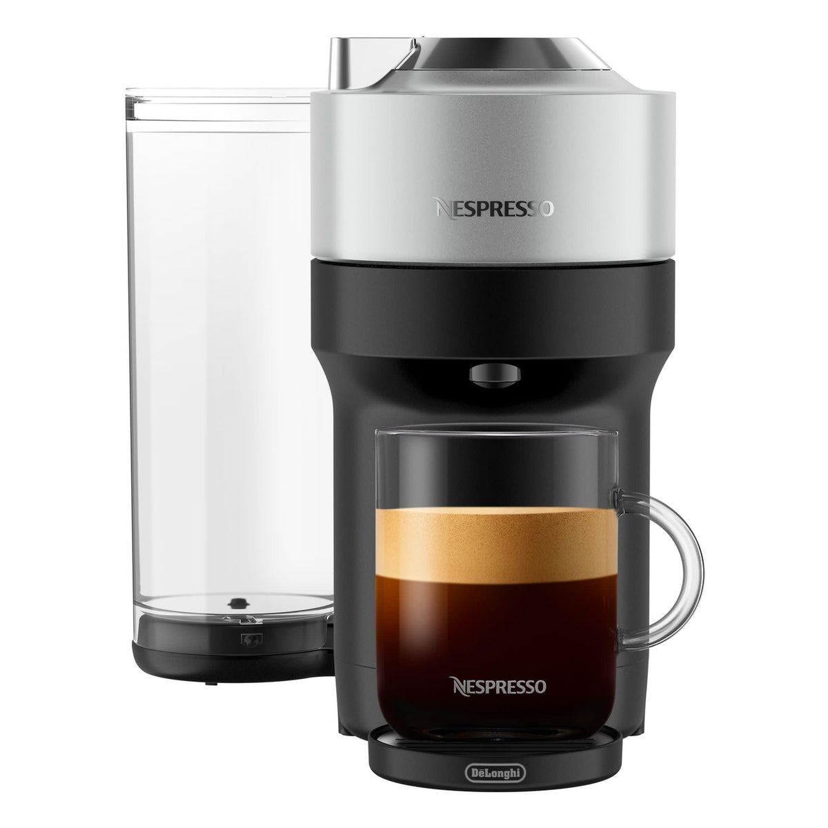 Nespresso Vertuo Pop+ Deluxe Kaffee- und Espressomaschine von De'Longhi, 120 Volt, Silber