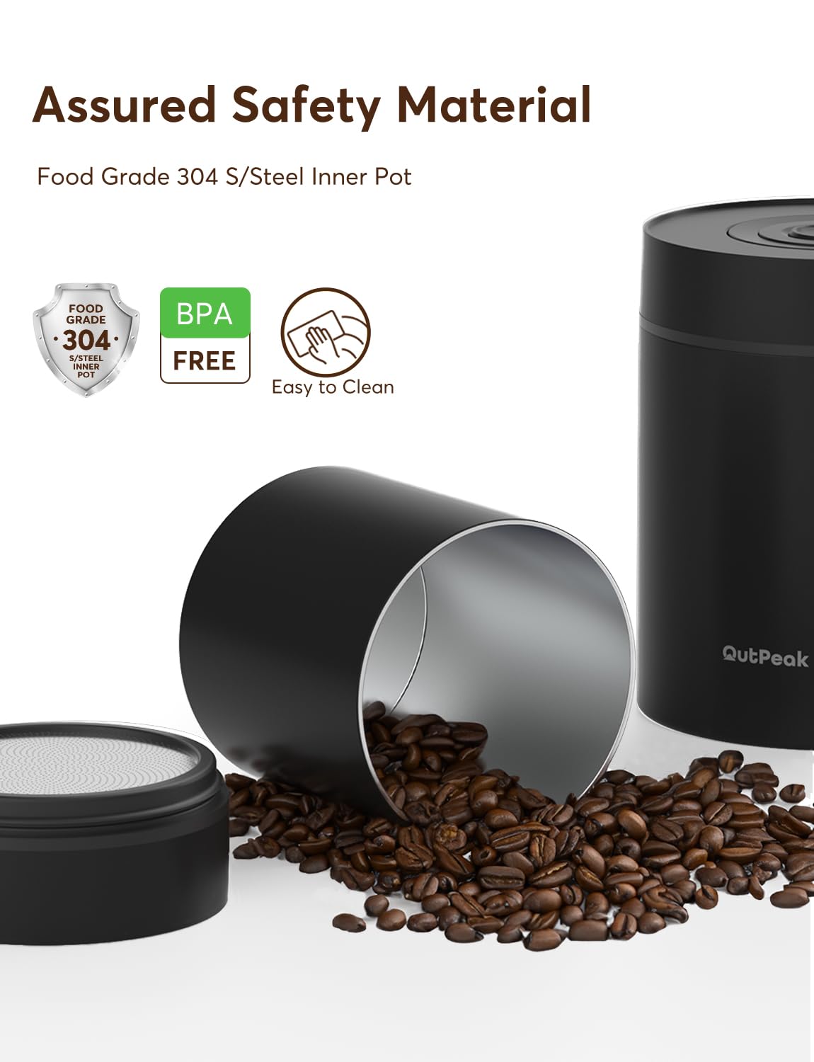 Latest 2025 Kilo Auto Vacuum Coffee Canister, 1.8L for 21.2oz Coffee Beans, One-Button Operation, Large Airtight Coffee Canister with Scoop, Stainless Steel Coffee Storage Container(Champion's Choice)