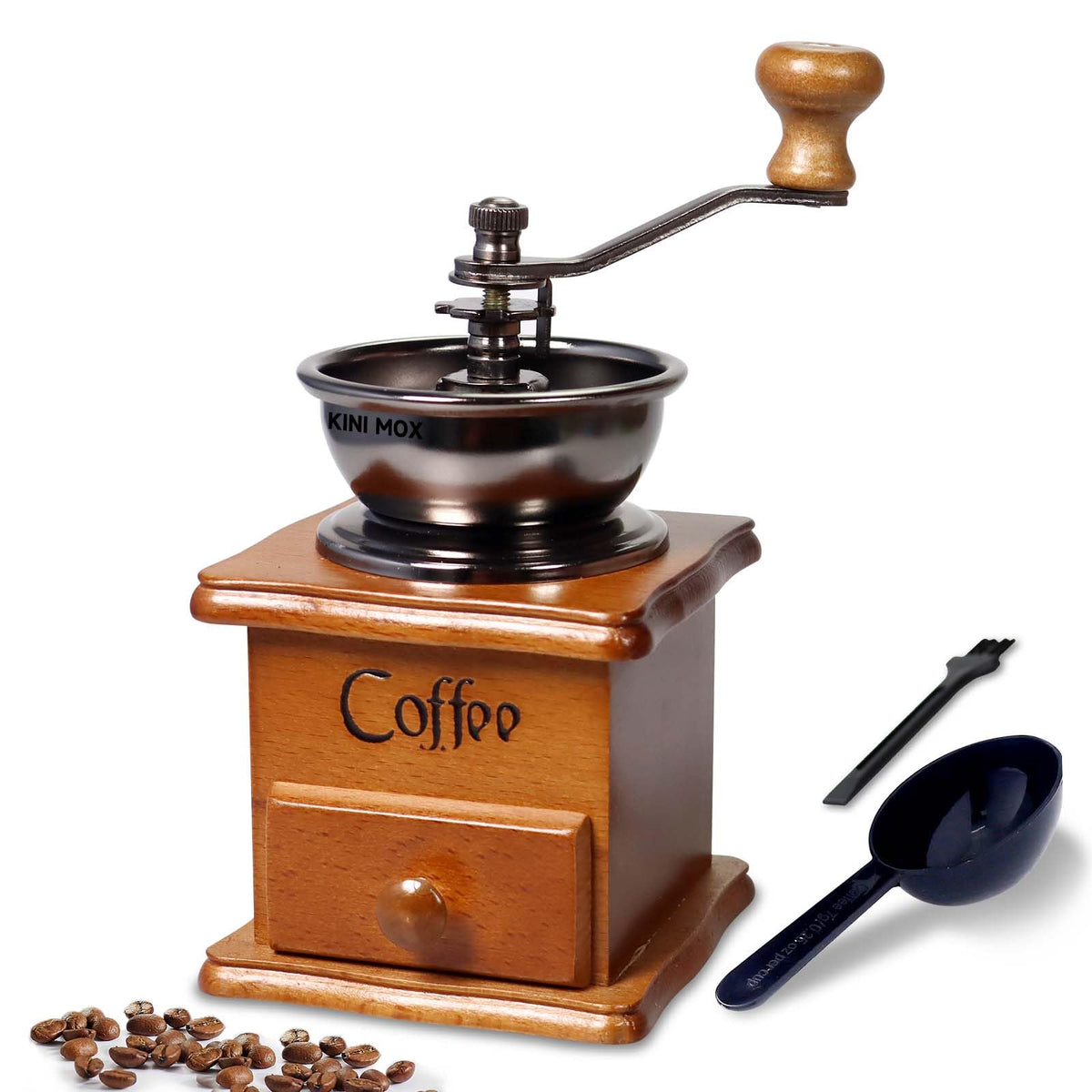 Manual Coffee Grinder Mini Vintage Wooden Coffee Bean Grinder for Decoration Display Antique Coffee Mill for Making Mesh Coffee Classic French Press for Decoration