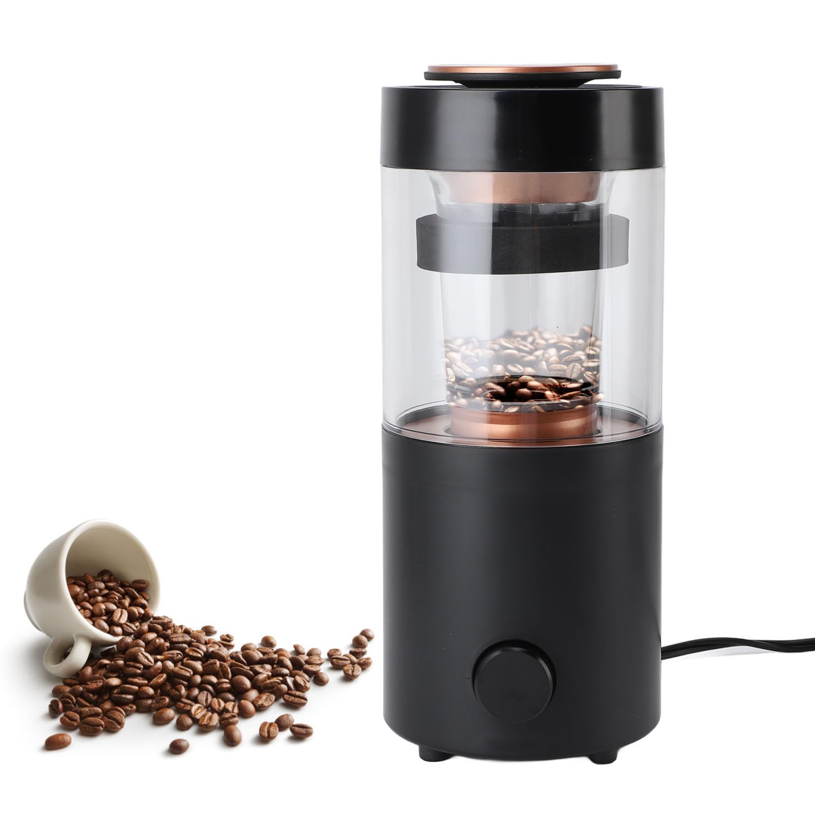 Coffee Roaster, Home Coffee Bean Roasting Machine with Timer Stainless Steel Transparent Glass Automatic and DIY Mode 100g per Use Mother s Day Gift for Coffee Lovers Friends 1300W