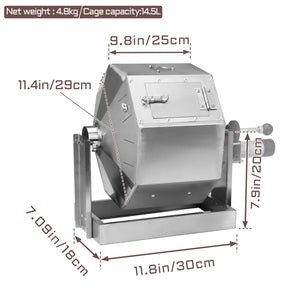 ICZW Kaffeebohnenröster, 14,5 l, Kaffeebohnenbäcker, Erdnussröster, Gasbrenner, Trommeltyp, Edelstahl, für den privaten und gewerblichen Gebrauch