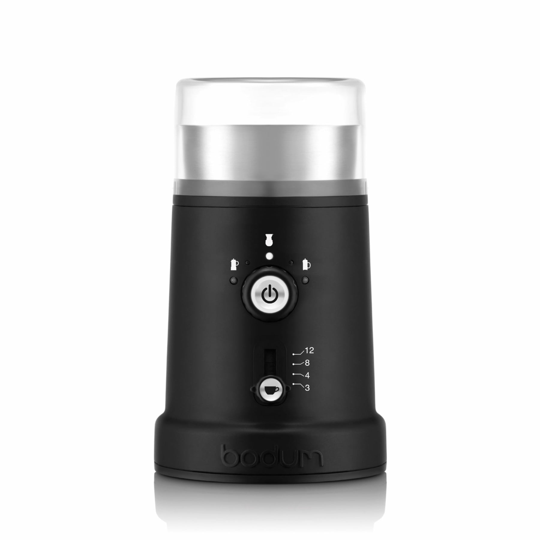 Bodum Bistro 電動コーヒーグラインダー、調節可能、5段階挽き設定、3オンス、ブラック