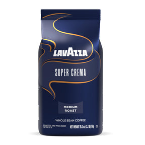 Lavazza Super Crema Kaffeebohnen, mittlere Espressoröstung, Mischung aus Arabica und Robusta, 1 kg Beutel, Verpackung kann variieren (1 Stück)