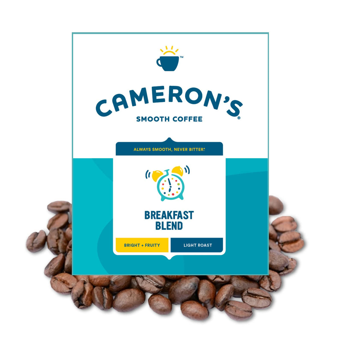 Cameron's Coffee Breakfast Blend Whole Bean Coffee, Light Roast, 100% Arabica, Bulk, 4-Pound Bag, (Pack of 1)