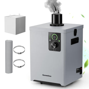 Genmitsu MD13 Smoke Purifier for Genmitsu L8, Fume Extractor with Four Layer Filtration 99.97% Purification Rate, LED Interface UV Function, Portable Wheels Smoke Absorber for Soldering Stations