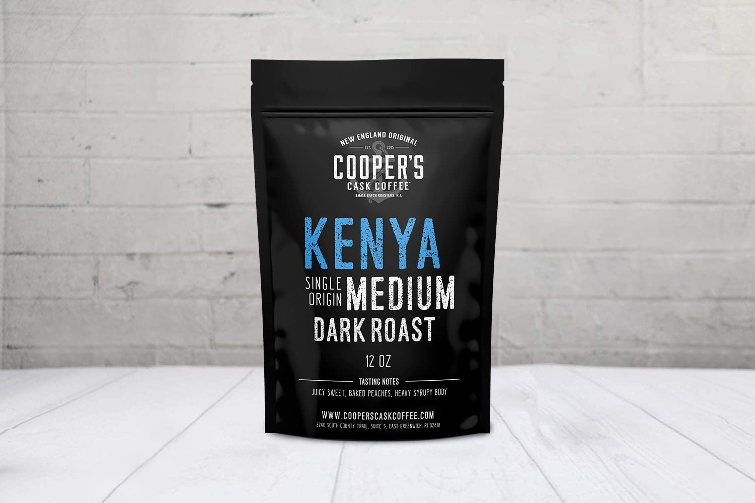 Kenya AA Medium Dark Roast Coffee Beans, Single Origin Whole Bean Coffee, Full Bodied Gourmet Coffee - 12 oz Bag