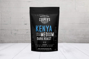 Kenya AA Medium Dark Roast Coffee Beans, Single Origin Whole Bean Coffee, Full Bodied Gourmet Coffee - 12 oz Bag