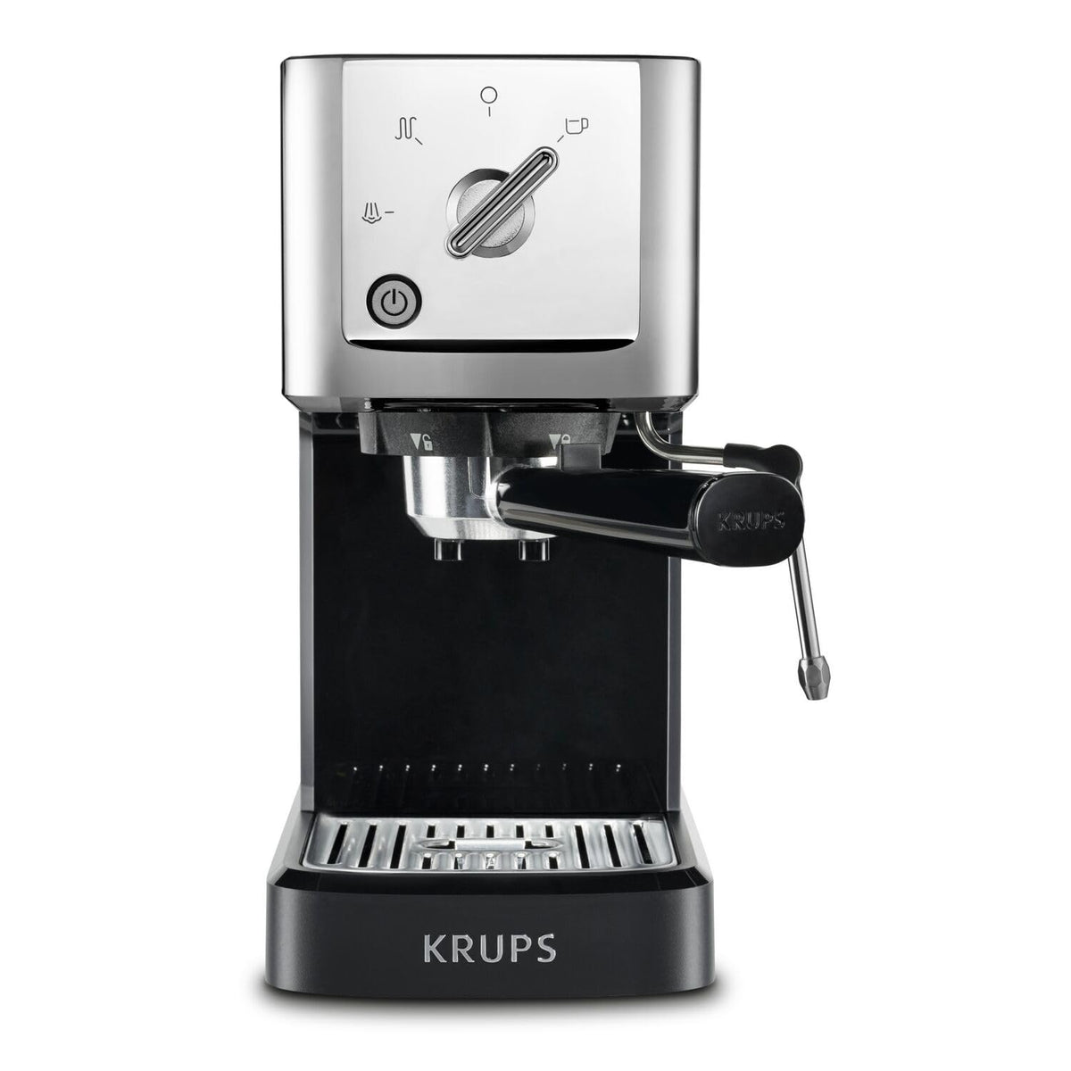 KRUPS XP344C51 Professionelle Kaffeemaschine Calvi Steam and Pump Kompakte Espressomaschine, 1 Liter, schwarz