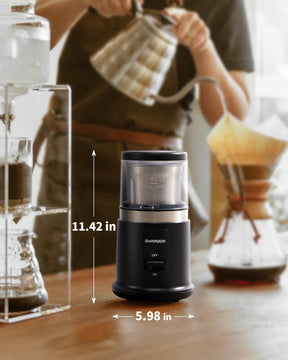 SHARDOR One Touch Kaffeemühle elektrisch, Gewürzmühle, Kräutermühle, Mühle für Kaffeebohnen, Gewürze und Samen mit 1 abnehmbaren Edelstahlschüssel, Trockenmühle, Schwarz