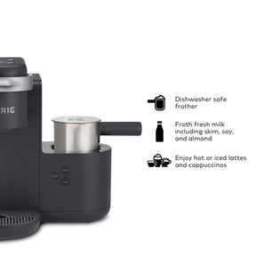 Keurig K-Cafe K-Duo Kaffee-, Latte- und Cappuccinomaschine für Einzelportionen, dunkle Anthrazit