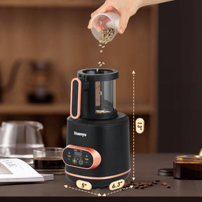 Huanyu Kaffeebohnenröster 100 g mit Timer, Kaffeeröster für den Heimgebrauch mit einstellbarer Heiz- und Kühleinstellung, elektrischer Röster 1500 W, 110 V