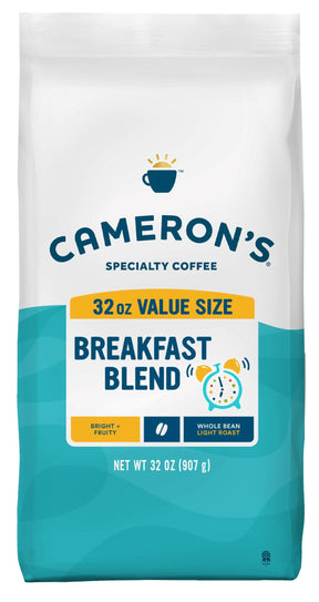 Cameron's Coffee Roasted Whole Bean Coffee, Breakfast Blend, 32 Ounce, (Pack of 1)