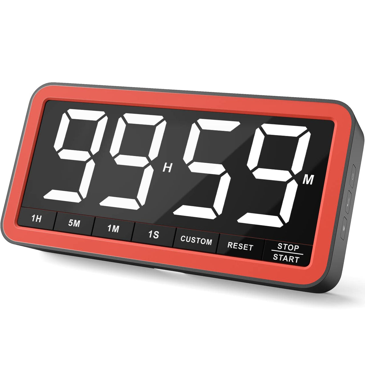 VOCOO Digitaler Küchentimer mit extragroßem 7,8-Zoll-Display, magnetischer LED, mit 3 Helligkeits-, 4 Alarm- und 3 Lautstärkestufen, batteriebetriebener Countdown-Countup-Timer zum Kochen, für den Unterricht, das Heim-Fitnessstudio