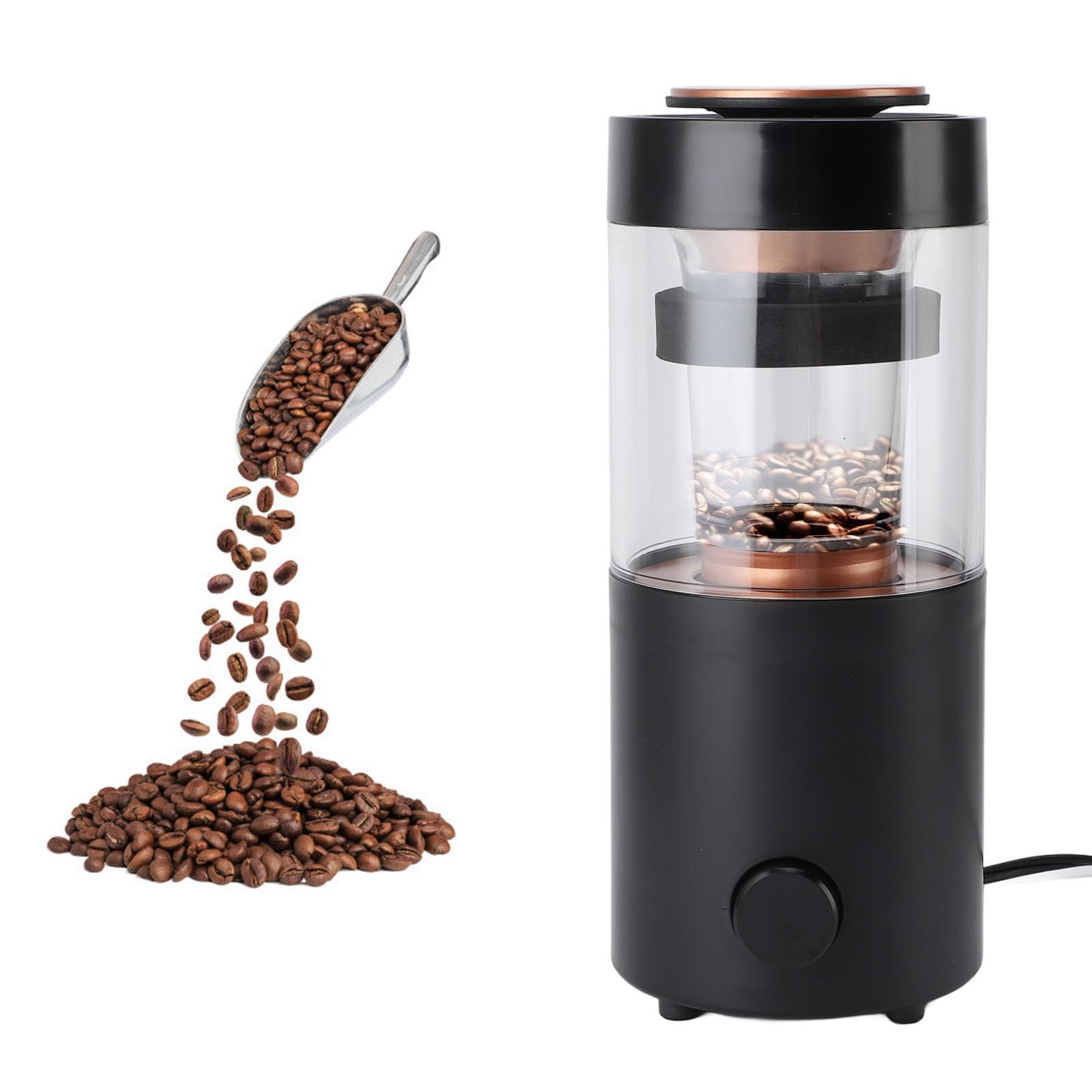 Coffee Roaster, Home Coffee Bean Roasting Machine with Timer Stainless Steel Transparent Glass Automatic and DIY Mode 100g per Use Mother s Day Gift for Coffee Lovers Friends 1300W