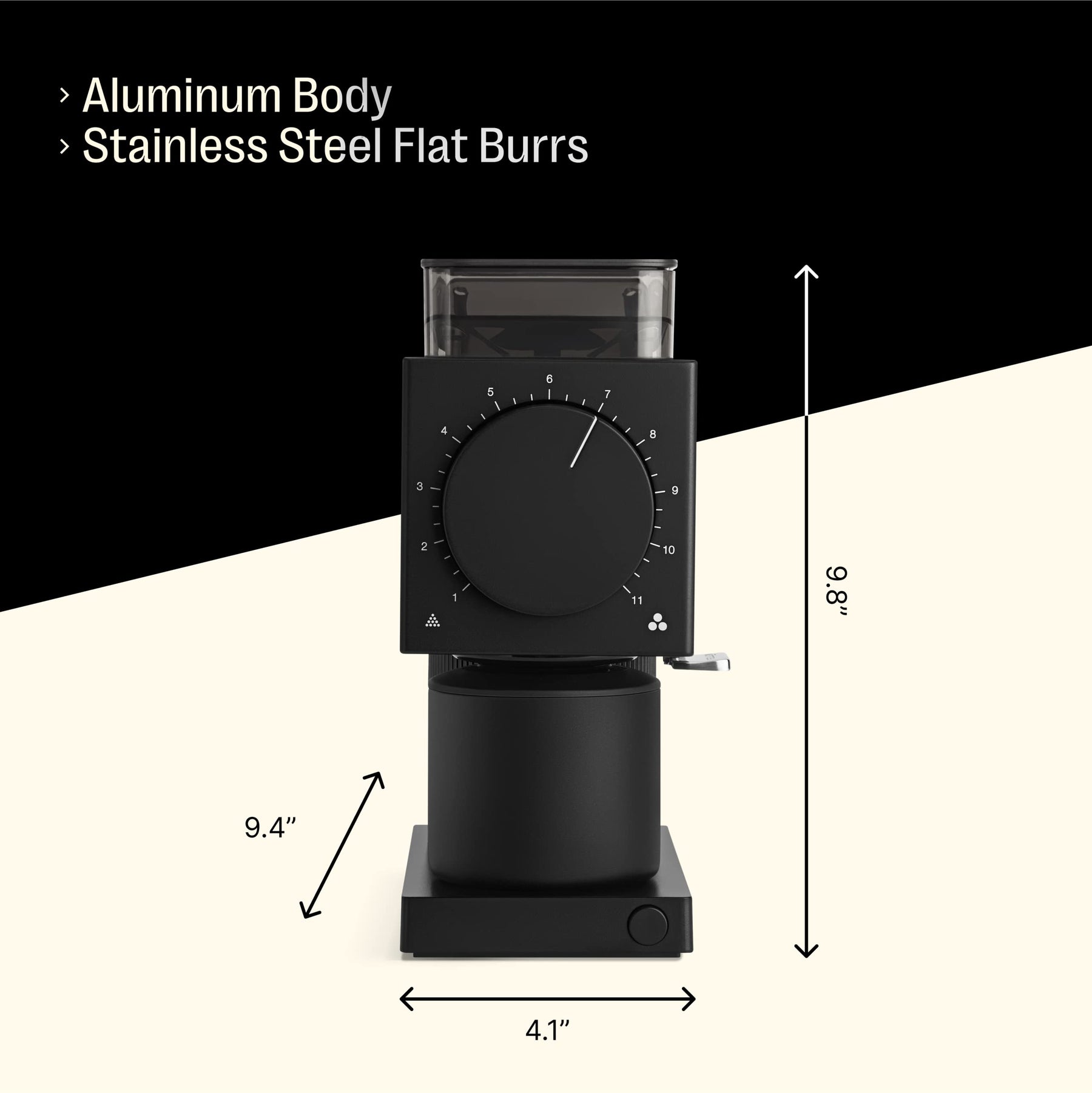 Fellow Gen 2 Ode Brew Grinder – Elektrische Kaffeemühle mit Mahlwerk und 31 Einstellungen für Filterkaffee, French Press und Cold Brew – Geringer Platzbedarf – Mattschwarz