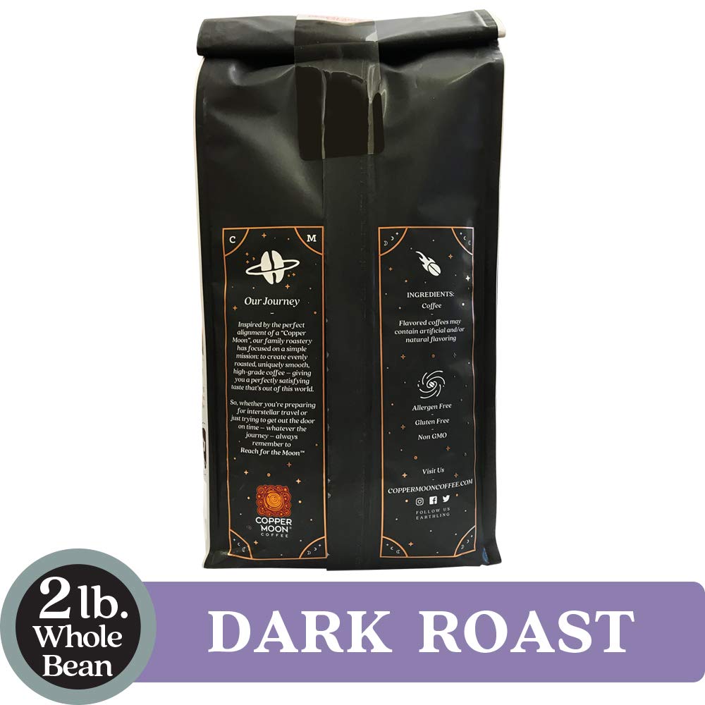 Copper Moon Dark Roast Whole Bean Coffee, Sumatra Blend, 2 Lb