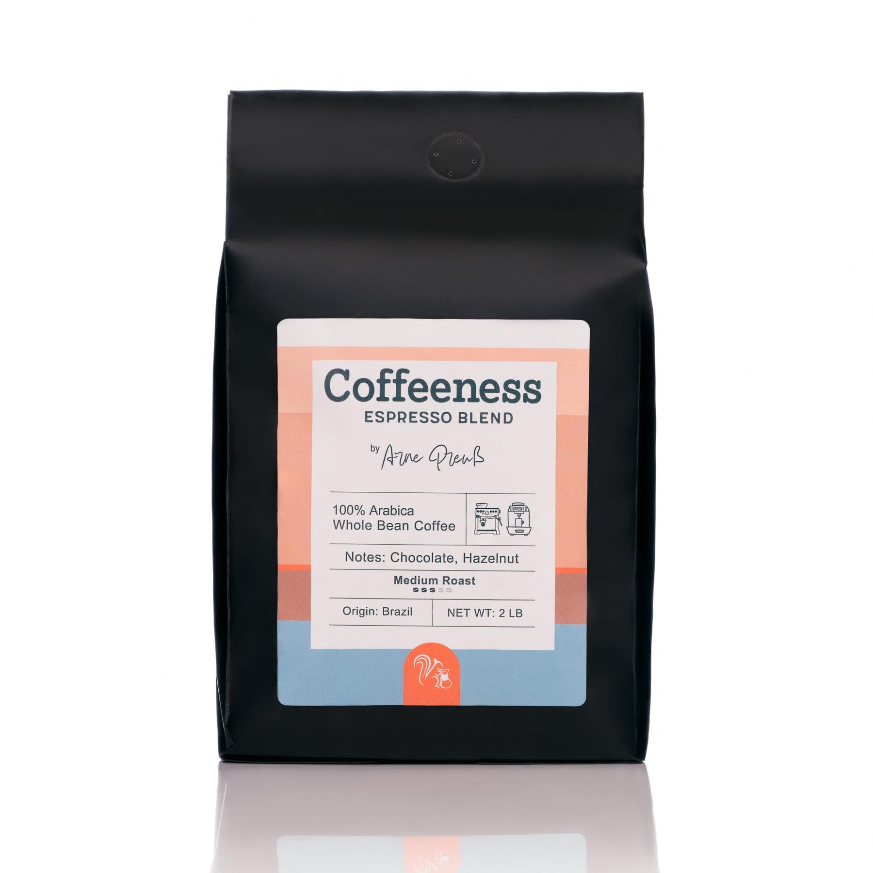 Espresso Blend Whole Bean Coffee – Chocolate & Hazelnut Notes, Medium Roast, Well-Balanced 100% Arabica from Brazil, Fresh Roast in Brooklyn, 2 LB