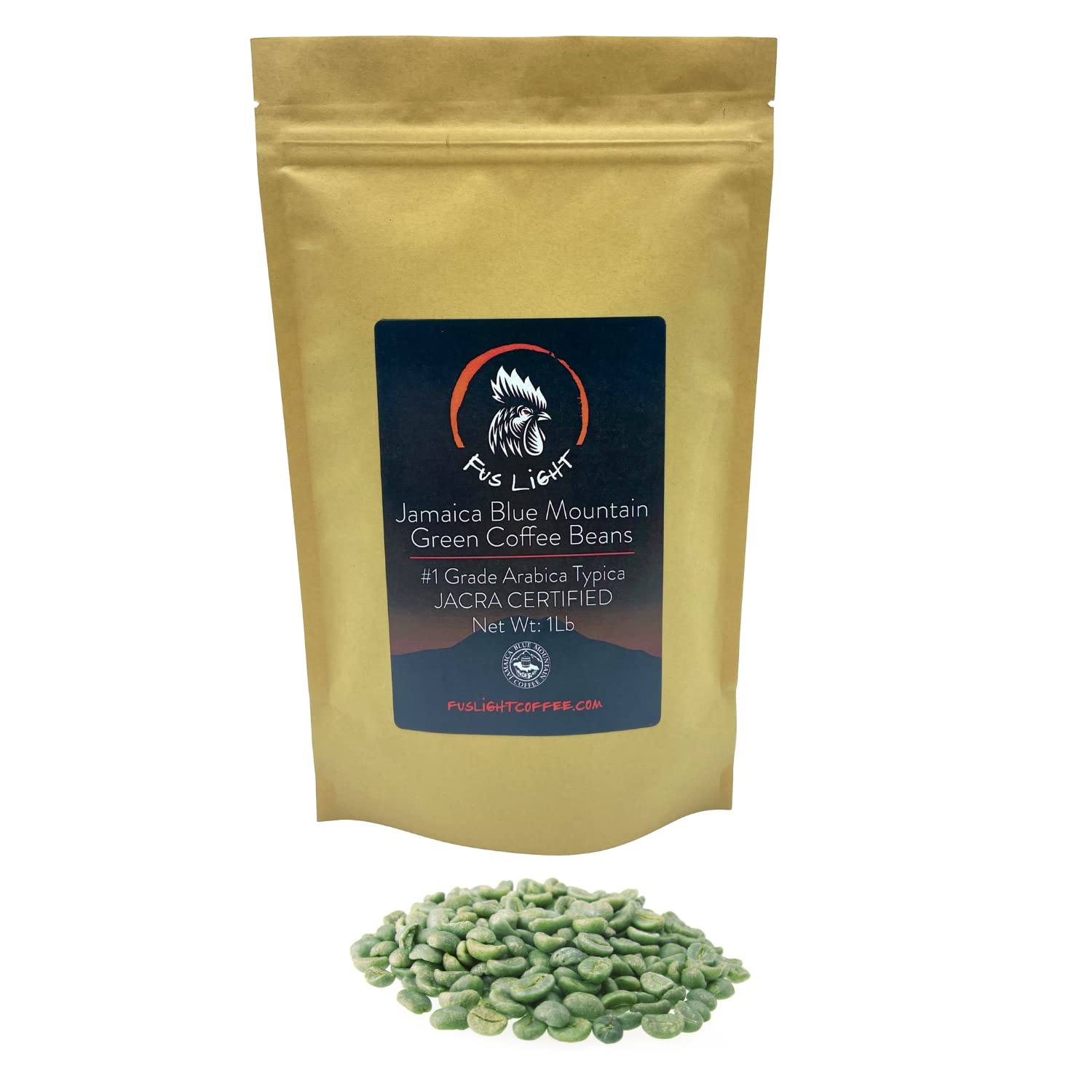 Fus Light 100 Percent Grade 1 Jamaican Blue Mountain Unroasted Green Coffee Beans Arabica Typica 1lb Bag