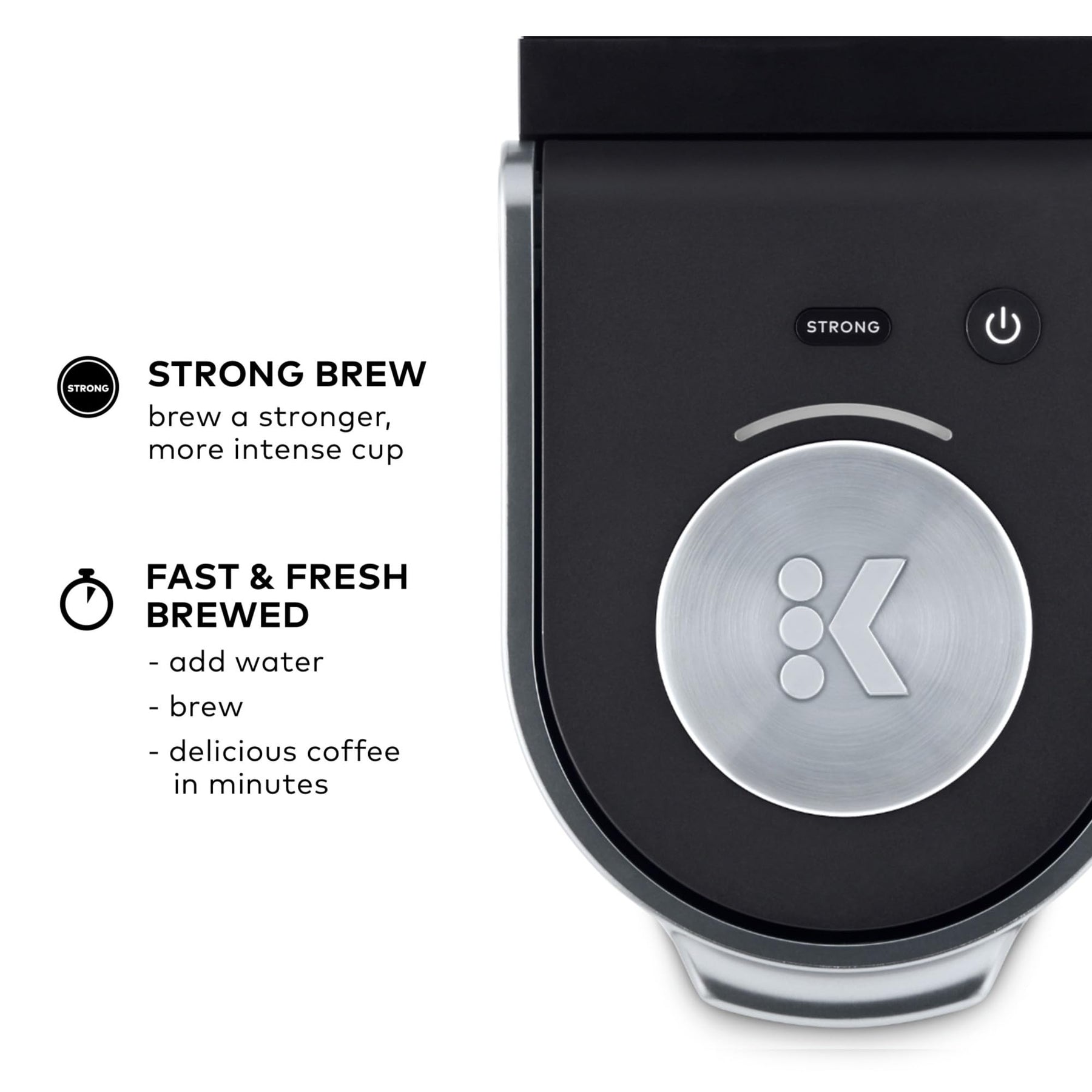 Keurig K-Mini Plus Einzelportions-K-Cup-Pad-Kaffeemaschine, mit Brühgröße von 6 bis 12 oz, fasst bis zu 9 K-Cup-Pads, Reisebecher-freundlich, Mattschwarz