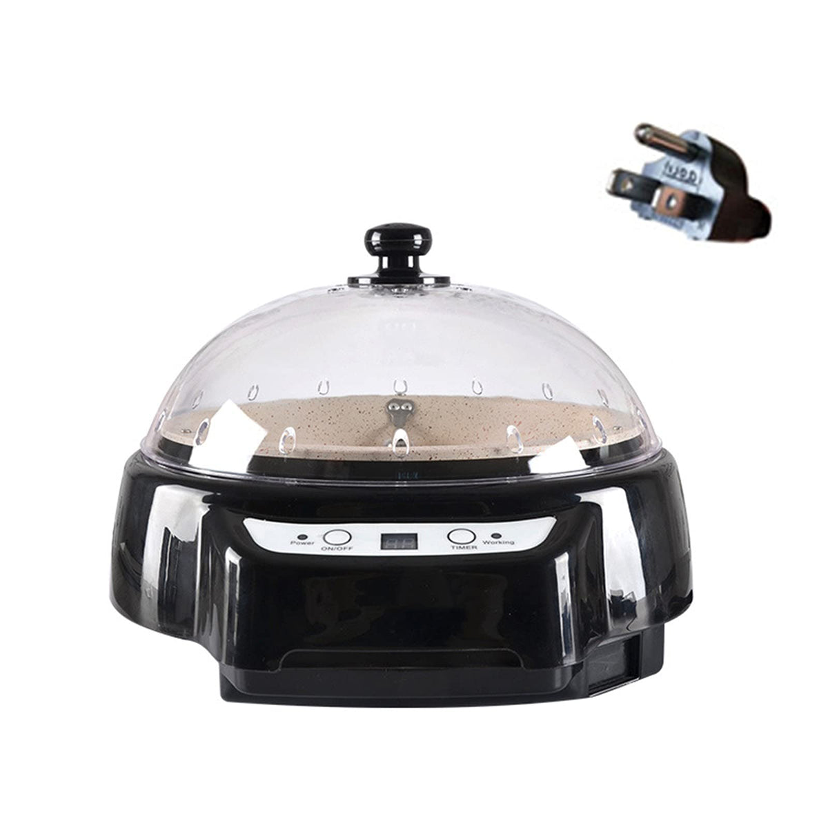 LUOSHALIYA Household Electric Coffee Bean Roaster Coffee Bean Roasting Baking Machine with Detachable Mixing Rod, Coffee Beans Roaster for Cafe Shop Home Use(Black)