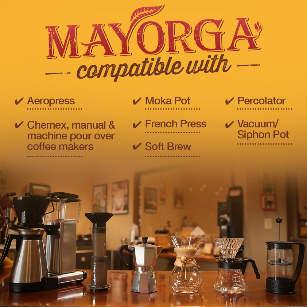 Mayorga Organics Kaffee, 2-Pfund-Beutel, Cubano Roast Dark Coffee, dunkel gerösteter Kaffee aus ganzen Bohnen, Spezialqualität, 100 % USDA-Bio, gentechnikfrei verifiziert, Direkthandel, koscher