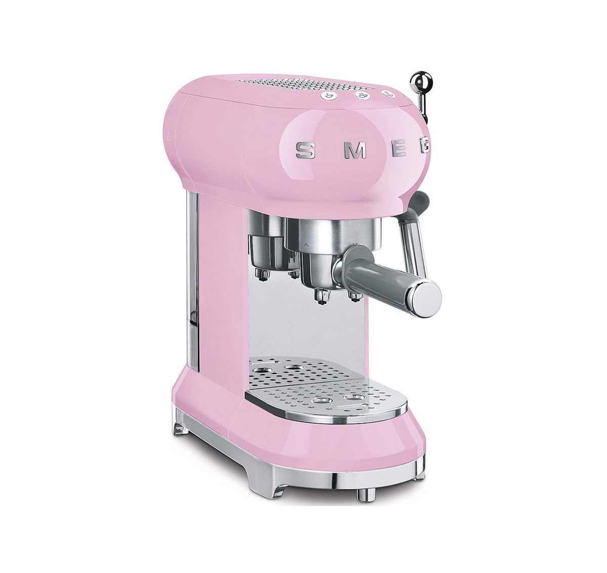 Smeg ECF01RDUS 50s Retro Style Espresso Machine - Pink, Large