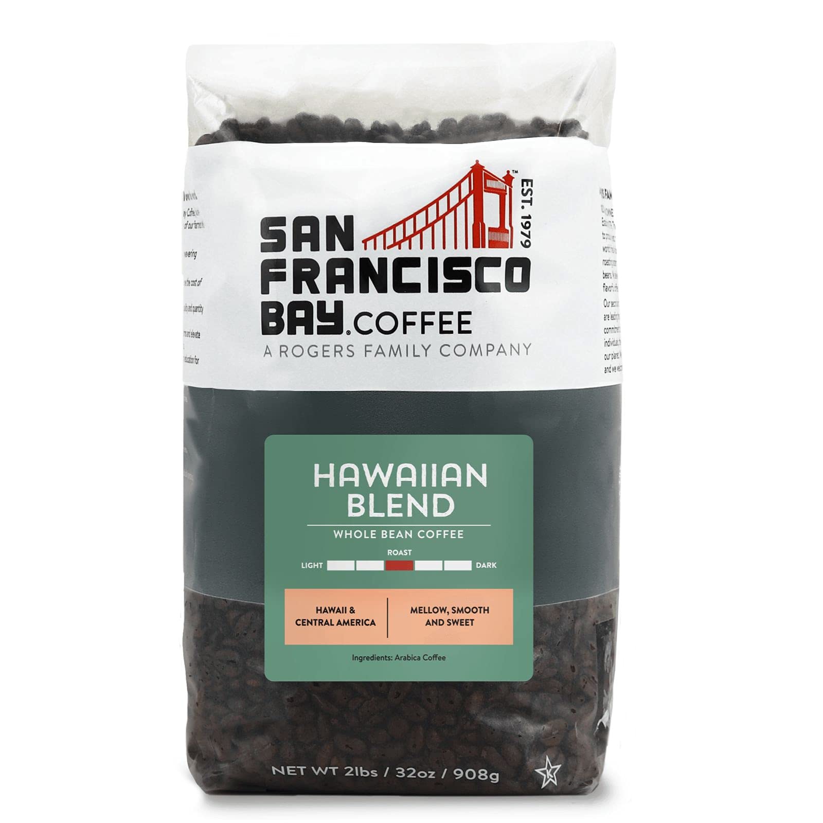 San Francisco Bay Whole Bean Coffee - Hawaiian Blend (2lb Bag), Medium Roast