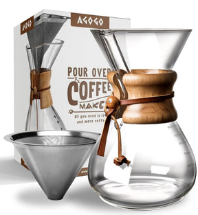 AGOGO Pour Over Coffeemaker Set Classic Series with Filter 8 Cups