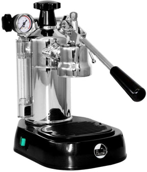 La Pavoni PBB-16 プロフェッショナル 16 カップ エスプレッソ レバー マシン、38 オンス ボイラー容量、クローム ブラック ベース