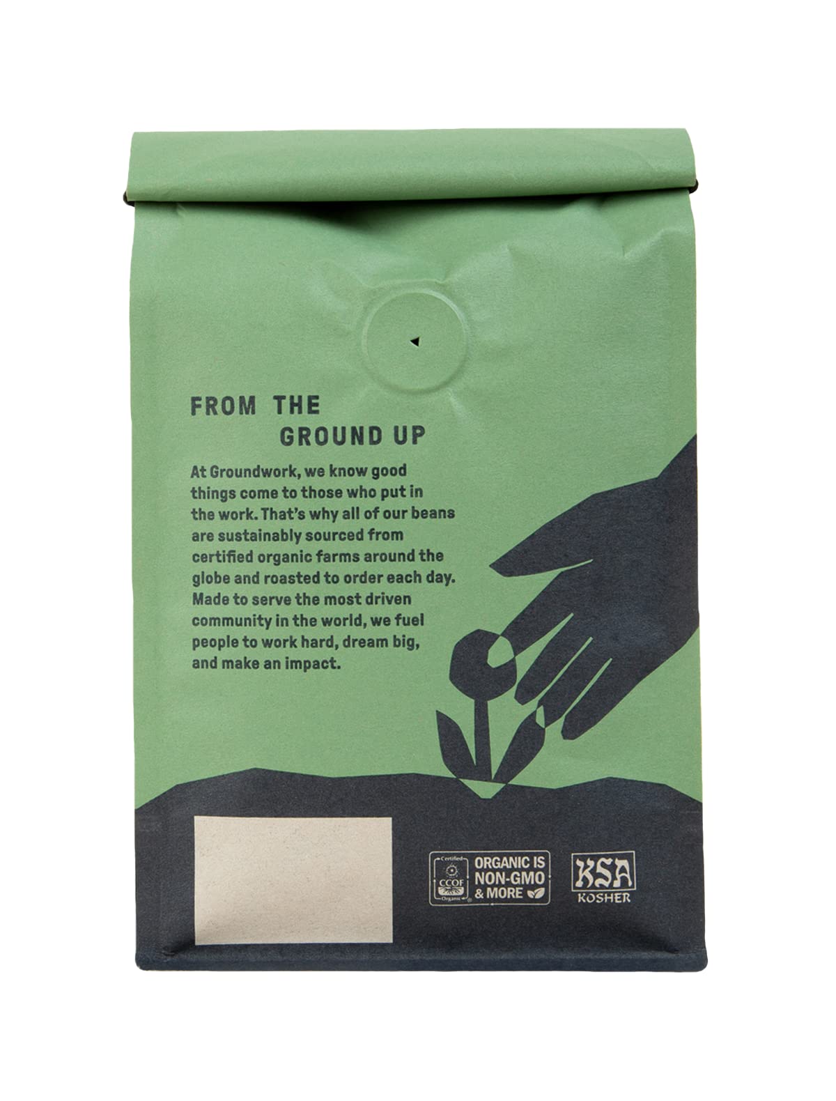 GROUNDWORK - Ethiopia Heirloom Blend Whole Bean Coffee, Light Roast - Certified Organic Single Origin - 12oz Bag