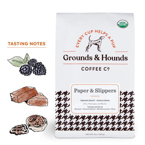 Grounds & Hounds Three Blend Starter Kit - 100% Organic Whole Bean Coffee Variety Pack, Whole Coffee Beans, Includes Three 6oz Bags of Our Most Popular Blends